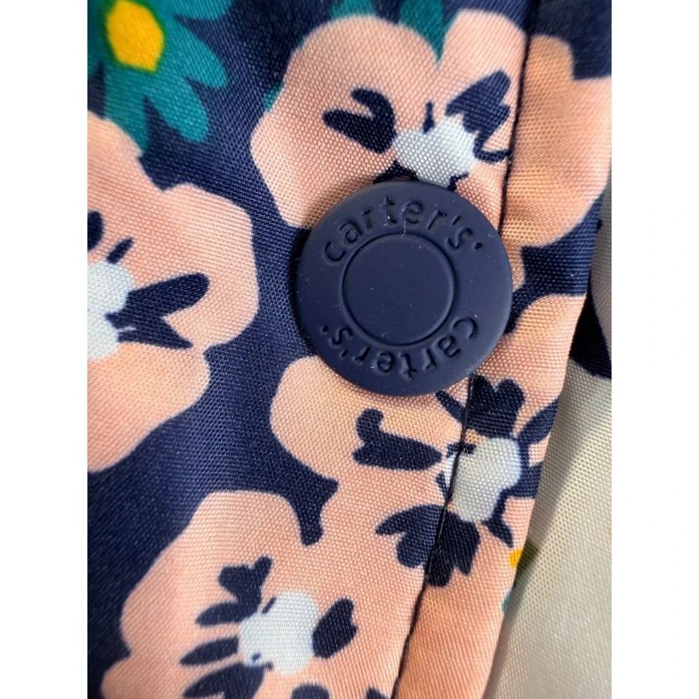 Carters Girls Navy Flora Floral Puffer Jacket Sherpa Hood 5T C2217S20-KO NWT